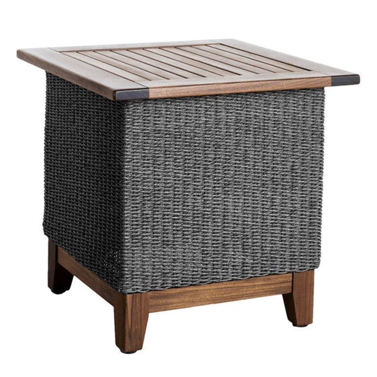 Jensen Outdoor Coral Square Side Table in Gray Weave Outdoor Tables 12031093