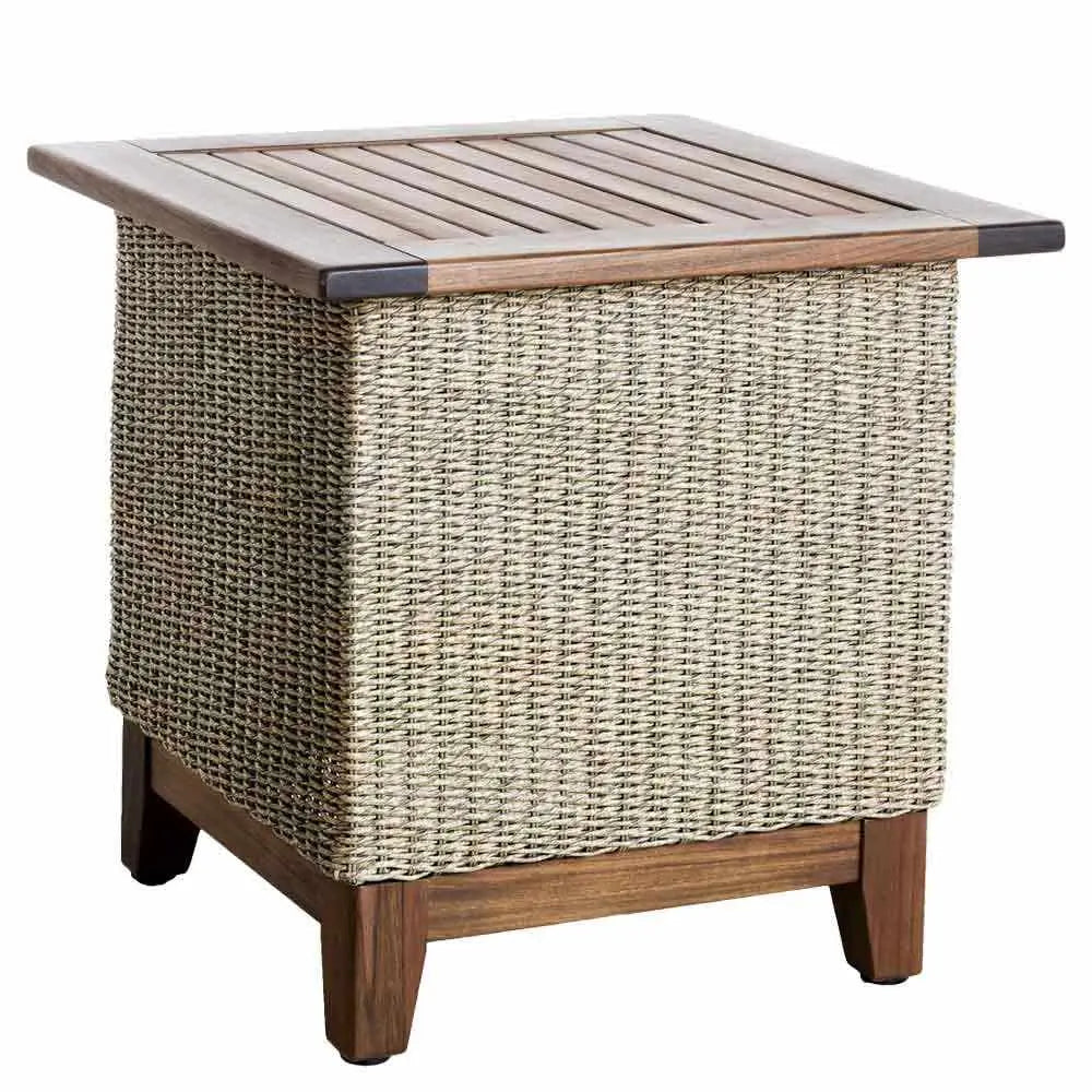 Jensen Outdoor Coral Square Side Table in Natural Weave Outdoor Tables 12027604