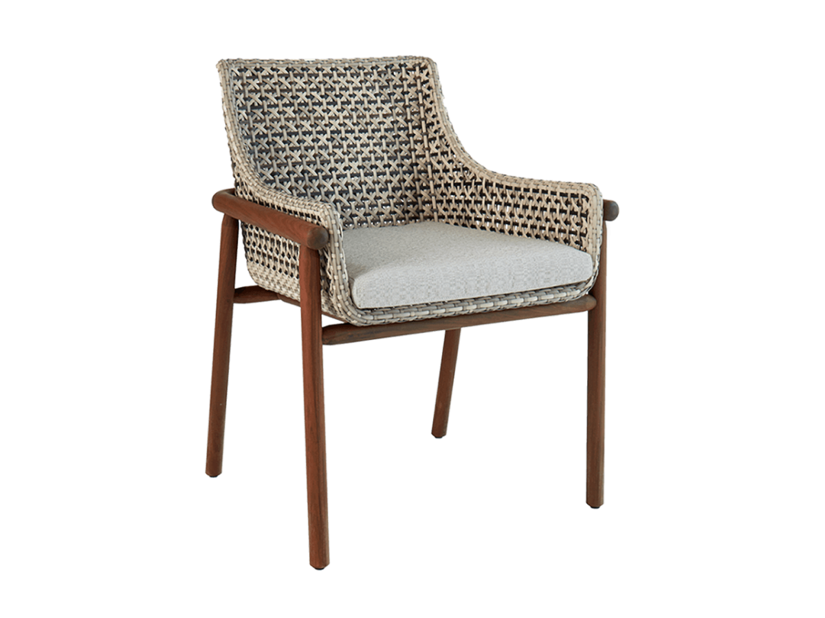Jensen Outdoor Forte Dining Arm Chair with Linen Silver Cushions 12031102