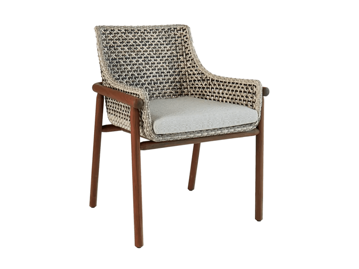 Jensen Outdoor Forte Dining Arm Chair with Linen Silver Cushions | FLOOR MODEL 12031102