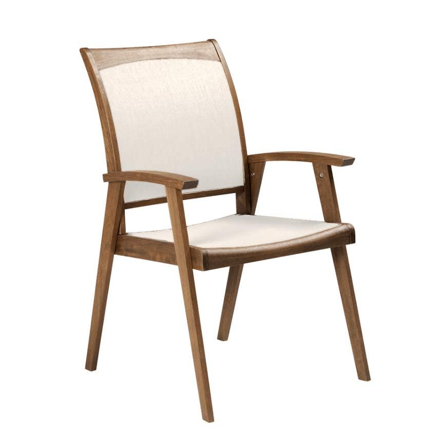 Jensen Outdoor Topaz Sling Arm Chair with Beige Sling Outdoor Chairs 12040808
