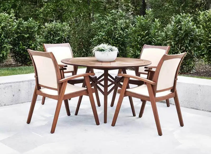 Jensen Outdoor Topaz Sling Arm Chair with Beige Sling Outdoor Chairs 12040808