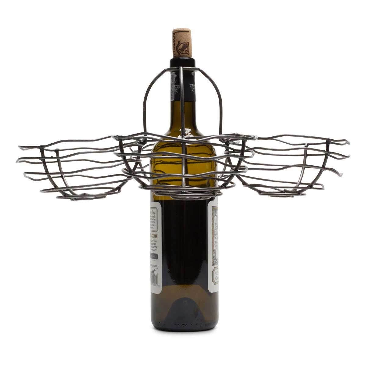 Kalalou Wire Wine Bottle Topper, Quad Basket Decor 12027421