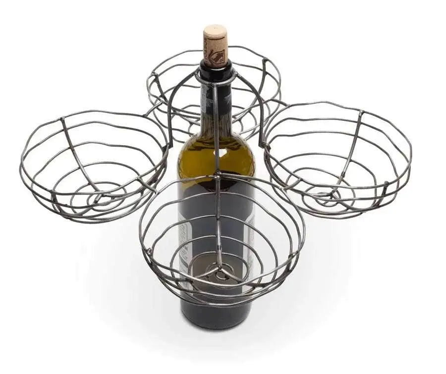 Kalalou Wire Wine Bottle Topper, Quad Basket Decor 12027421
