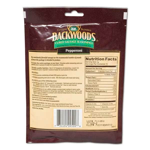 LEM Products Backwoods Cured Pepperoni Sausage Seasoning Herbs & Spices 12023433