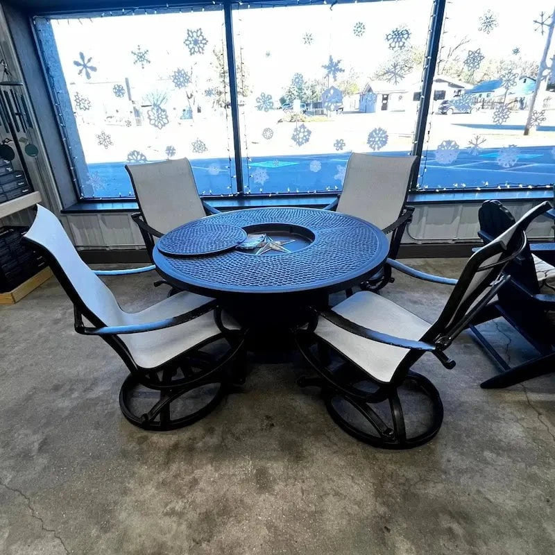 Local Special, Castelle Fire Dining Set, Antique Walnut Finish, Seats 4 CD2001