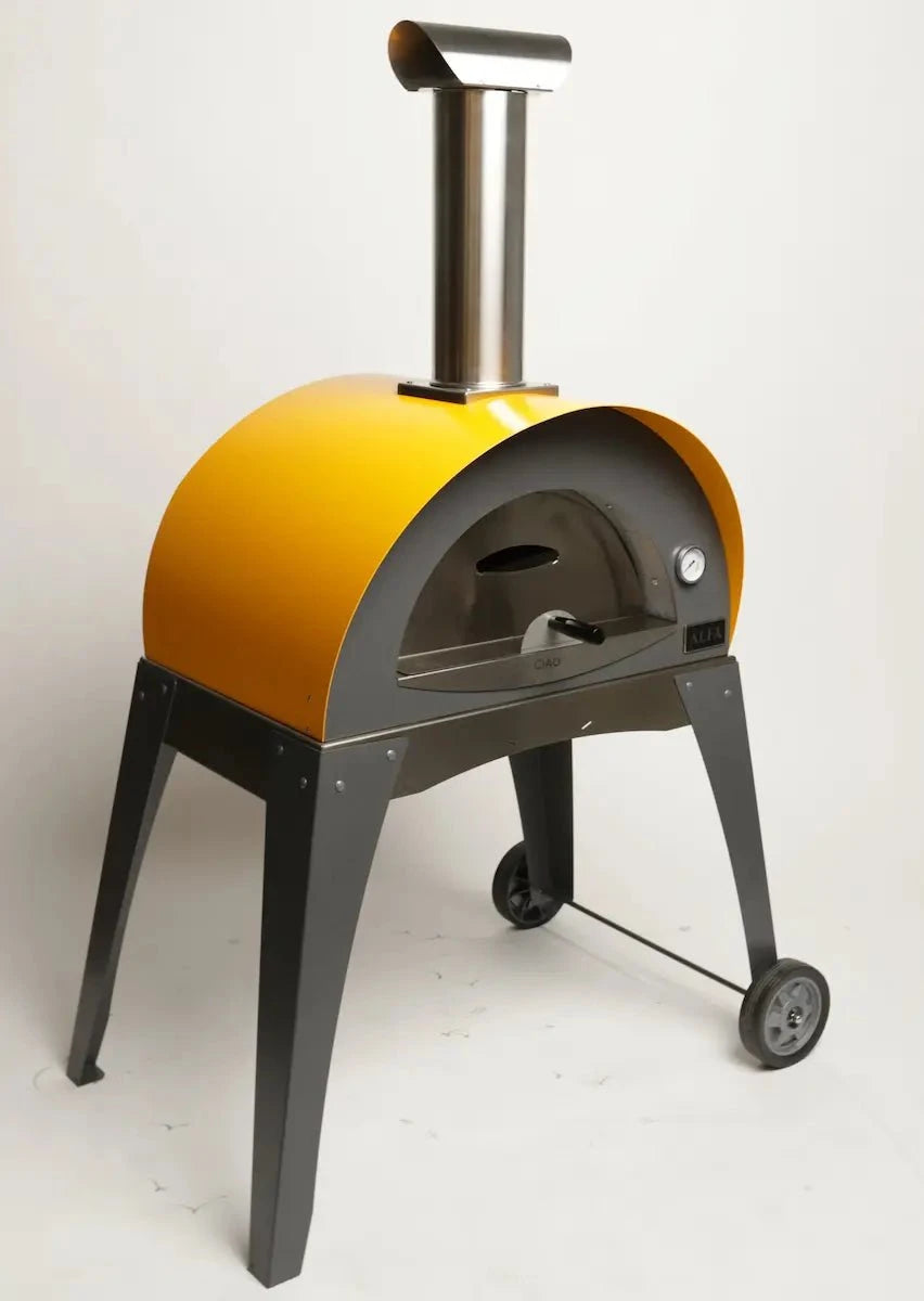 Local Special, Floor Model, Fire Yellow, Alfa Ciao Wood-Fired Oven w/ Leg kit 12044530