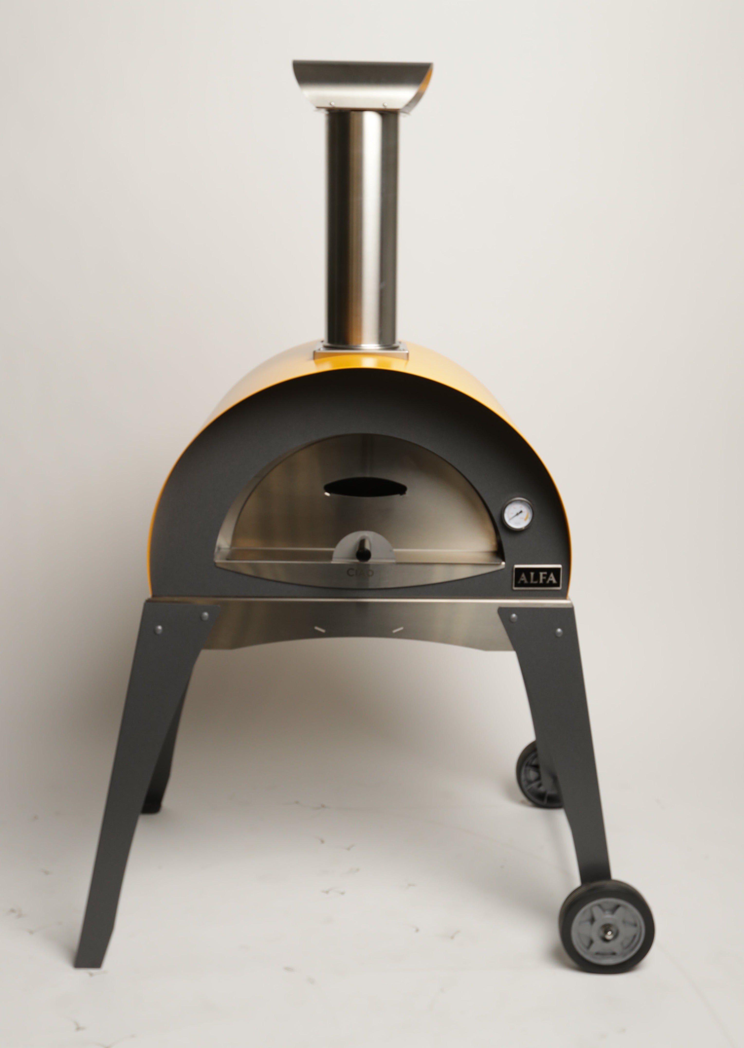 Local Special, Floor Model, Fire Yellow, Alfa Ciao Wood-Fired Oven w/ Leg kit 12044530