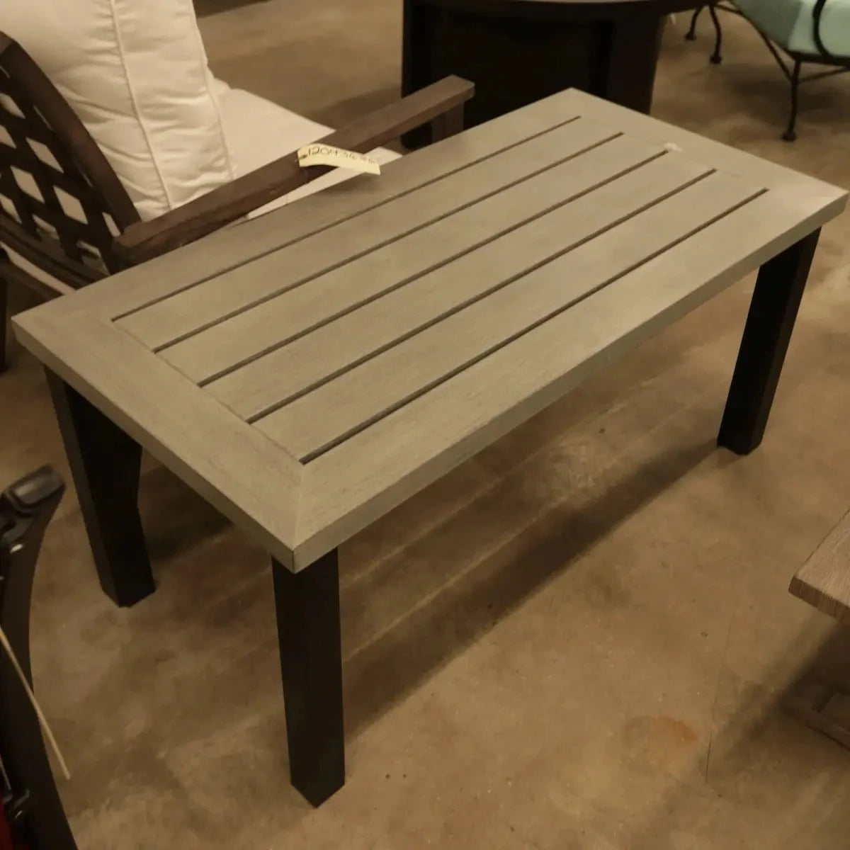 Local Special, Floor Model, Hanamint Sherwood Coffee Table with Timbre Top and Black Legs, SOLD AS-IS Outdoor Tables 12043687