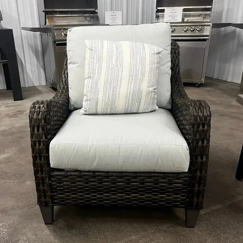 Local Special, Klaussner Mesa Club Chair with Apex Lagoon Cushions, SOLD AS-IS, No warranty Outdoor Chairs 12027811