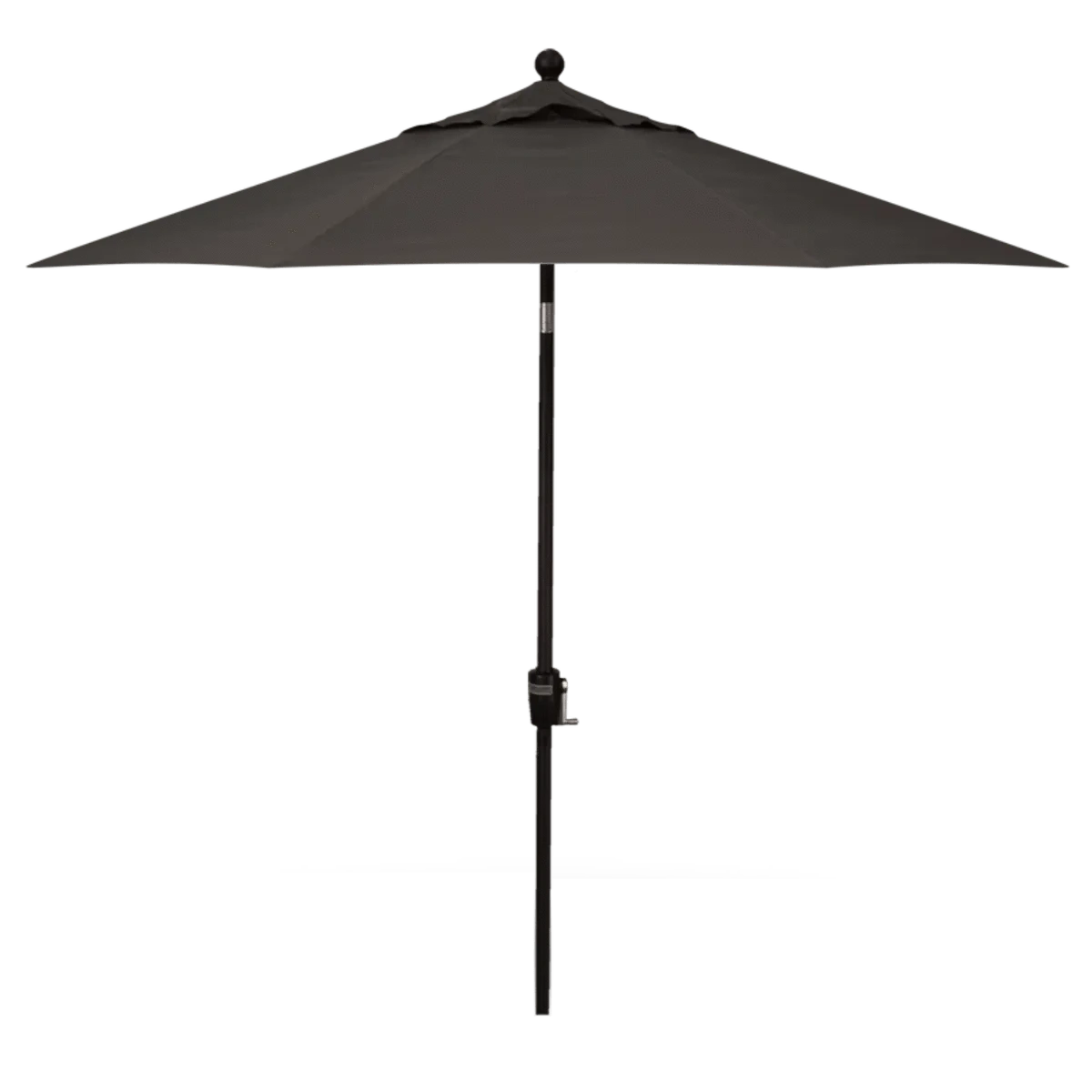 Local Special, Treasure Garden 9' Push Button Umbrella with Black Frame and Canvas Coal Fabric Outdoor Umbrellas & Sunshades 12029564