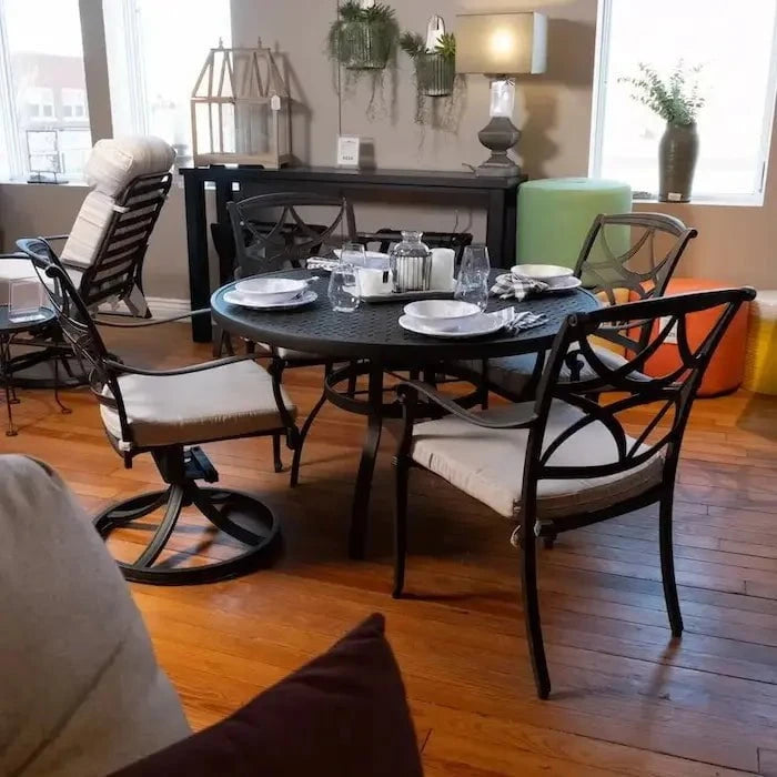 Local Special, Woodard Dining Table with 4 Wiltshire Dining Chairs | FLOOR MODEL 12044509