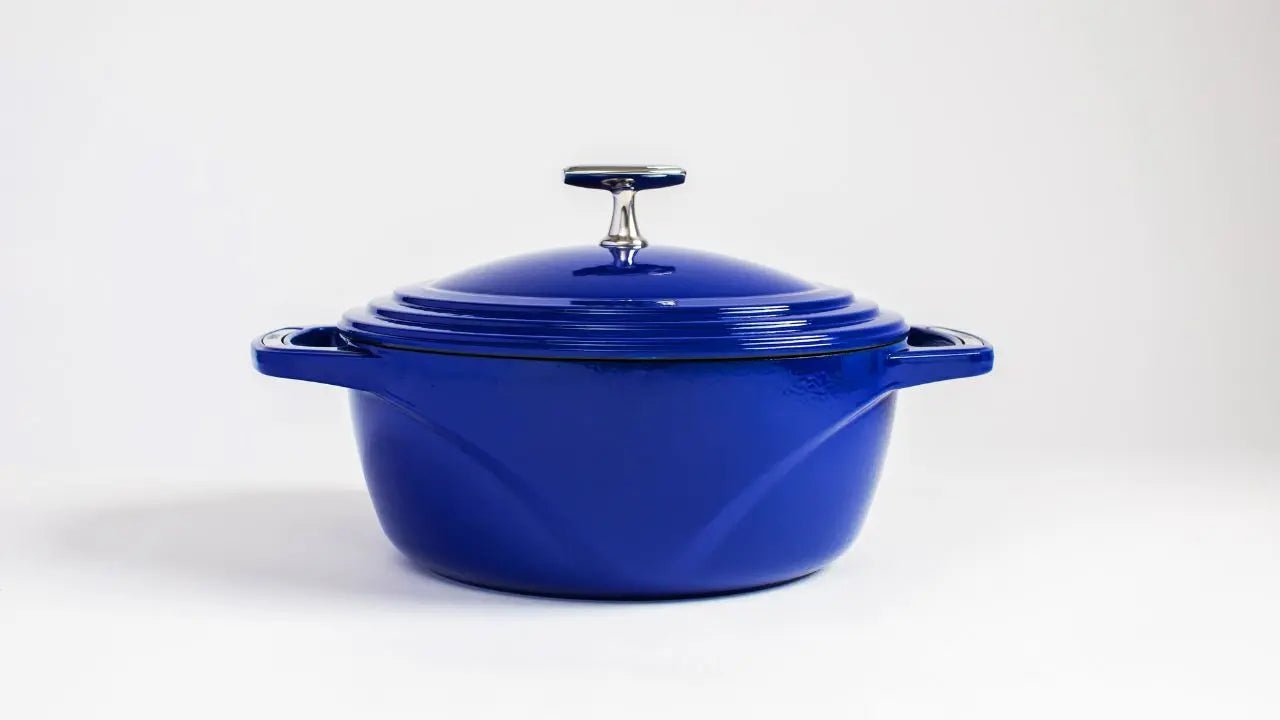Lodge USA Enamel Dutch Oven, 4.5 Quart Dutch Ovens Smooth Sailing Blue 12043451