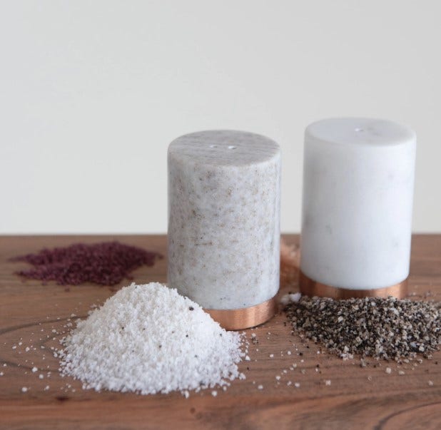 Marble Salt and Pepper Shakers, Set of 2 Salt & Pepper Shakers 12039634