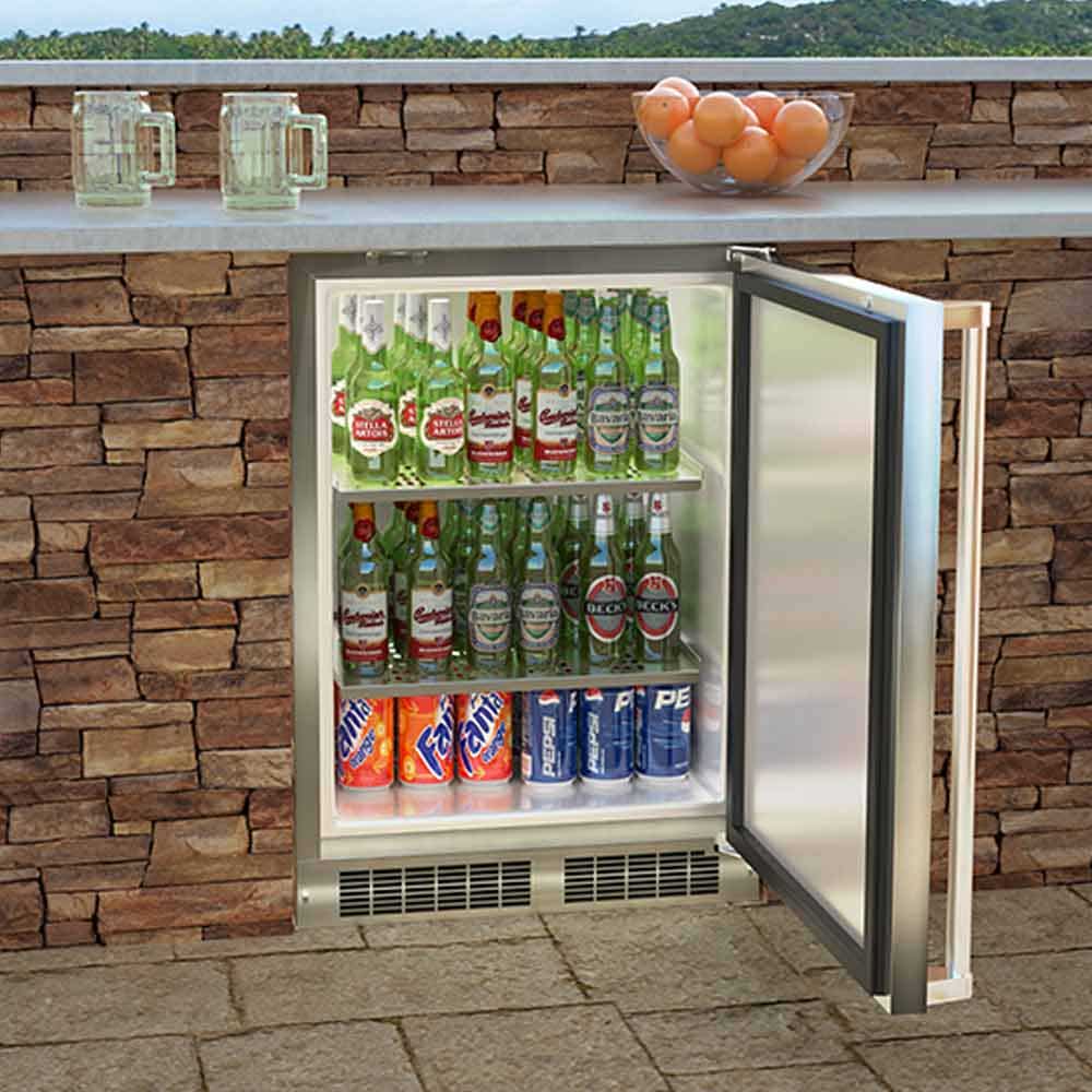 Marvel 24" Outdoor BuiltIn Refrigerator, Locking Reversible