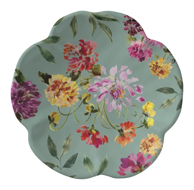 Merritt Garden Brights Melamine Dinnerware Collection Dinnerware Salad Plate in Teal 12044298