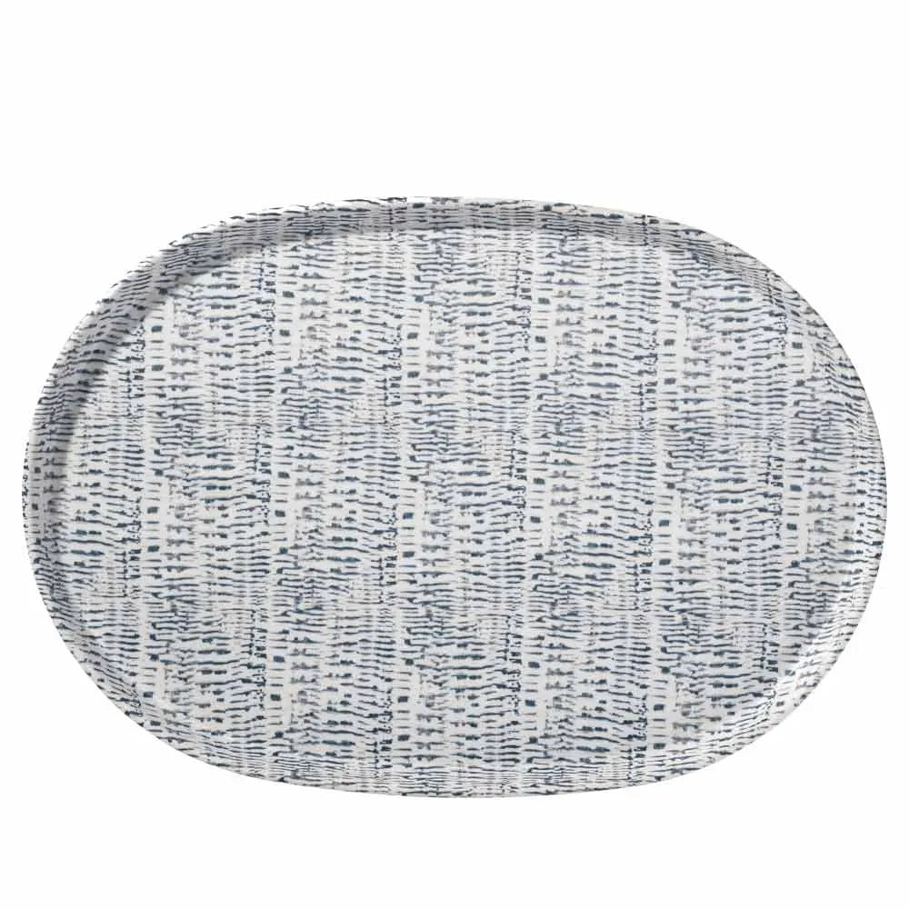 Merritt Tribal Blue Melamine Dinnerware Collection Dinnerware Serving Tray 12039614
