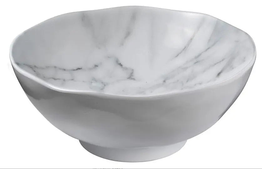 Merritt White Marble Melamine Dinnerware Collection Dinnerware Salad / Soup Bowl 12028170