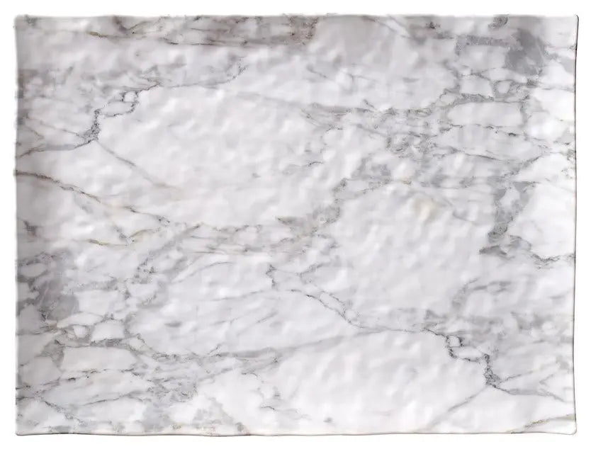 Merritt White Marble Melamine Dinnerware Collection Dinnerware Serving Tray 12032582