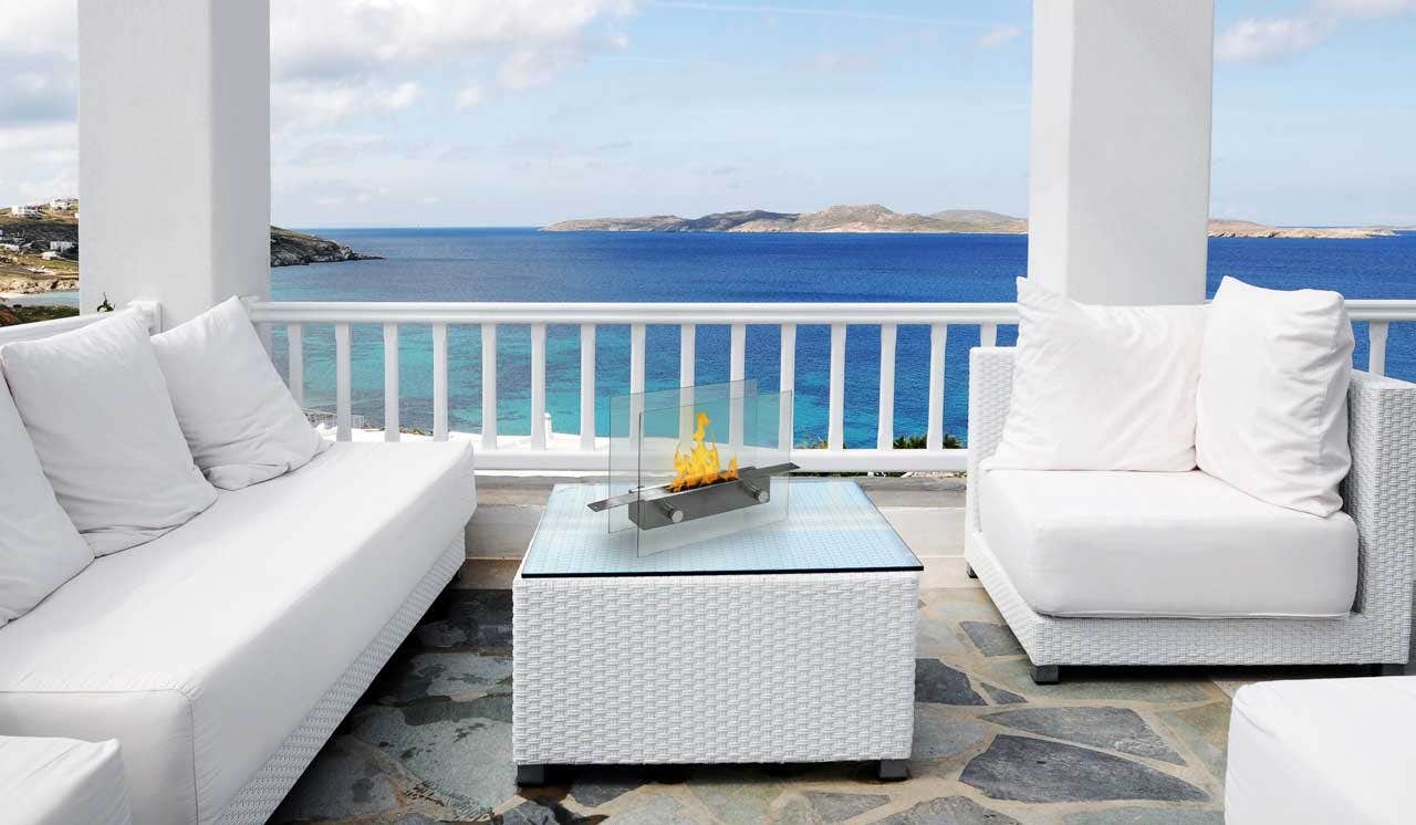 Metropolitan Tabletop Bioethanol Silver Fireplace