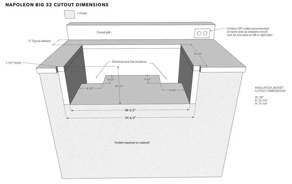 Napoleon Built-In 700 Series 32-inch Gas Grill with Rear Infrared Burner BIG32RB-1 Outdoor Grill