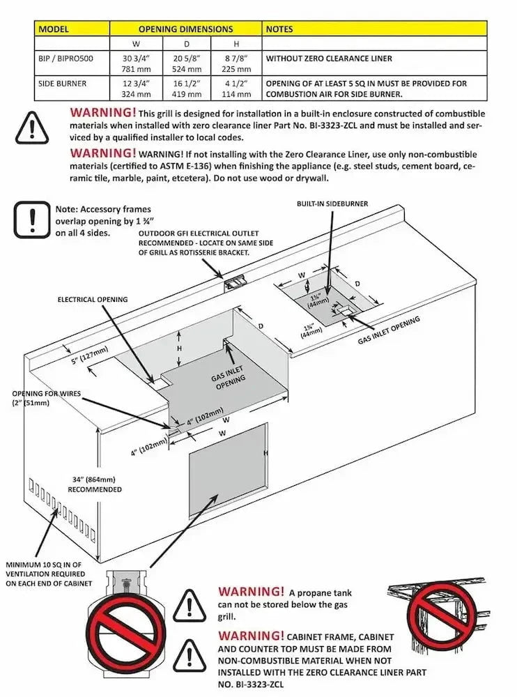 Napoleon Grills Built-In Prestige PRO 500 Gas BBQ Grill with Infrared Rear Burner, BIPRO500RB-3 Outdoor Grills