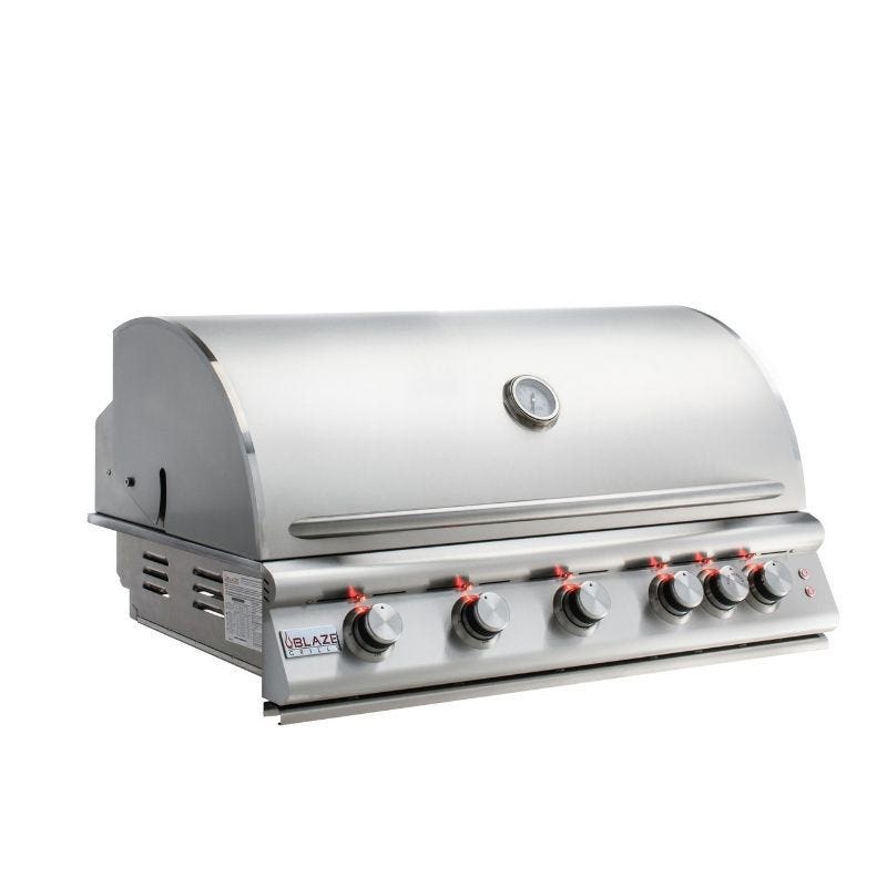 OPEN BOX, Blaze 5 Burner Premium LTE Grill Built-In Gas Grill with Rear Burner and Built-In Lights , NG OB12038127