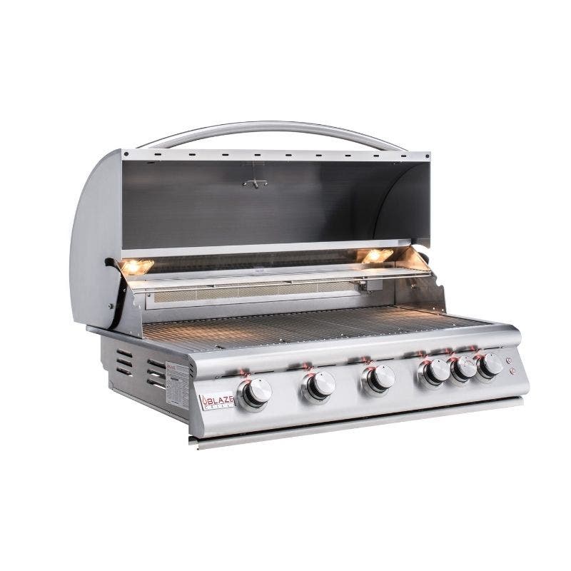 OPEN BOX, Blaze 5 Burner Premium LTE Grill Built-In Gas Grill with Rear Burner and Built-In Lights , NG OB12038127