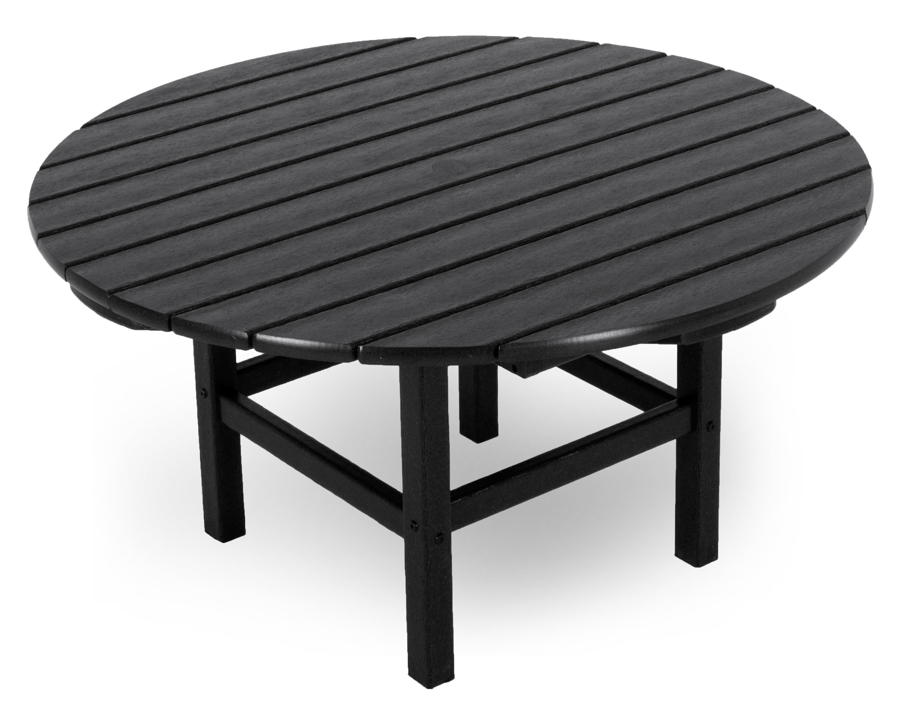 Polywood Outdoor Tables Black POLYWOOD Round 38 inch Conversation Table