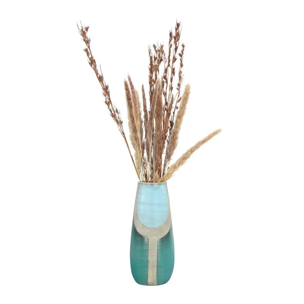 Painted Terra Cotta Vase in Blue and Turquoise Vases 12033784