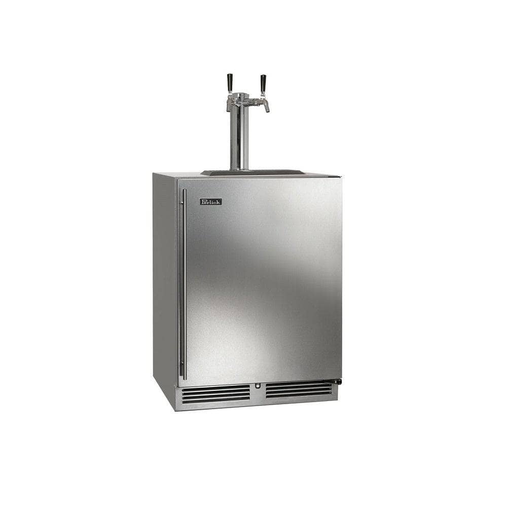 Perlick 24" 2 Tap Outdoor Beer Kegerator, Stainless Steel