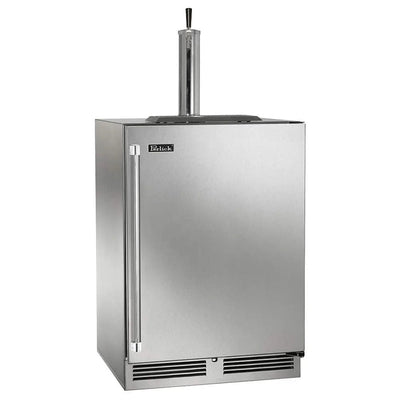 Perlick HP24 24 Undercounter Outdoor Beer Dispenser - Single Tap Stainless Steel Solid Door - Left Hinged