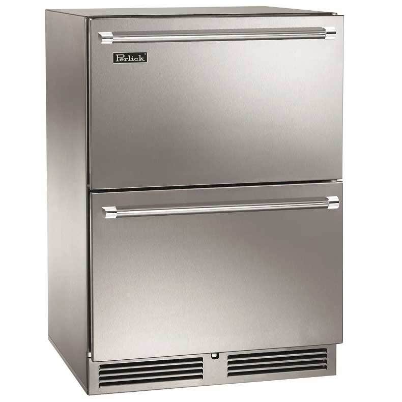 Perlick HP24 24 Undercounter Outdoor Dual Zone Freezer/Refrigerator Drawers Stainless Steel Refrigerators 12040933