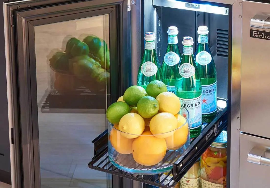 Perlick Signature HP15 15" Undercounter Outdoor Refrigerator Stainless Steel Glass Door Refrigerators