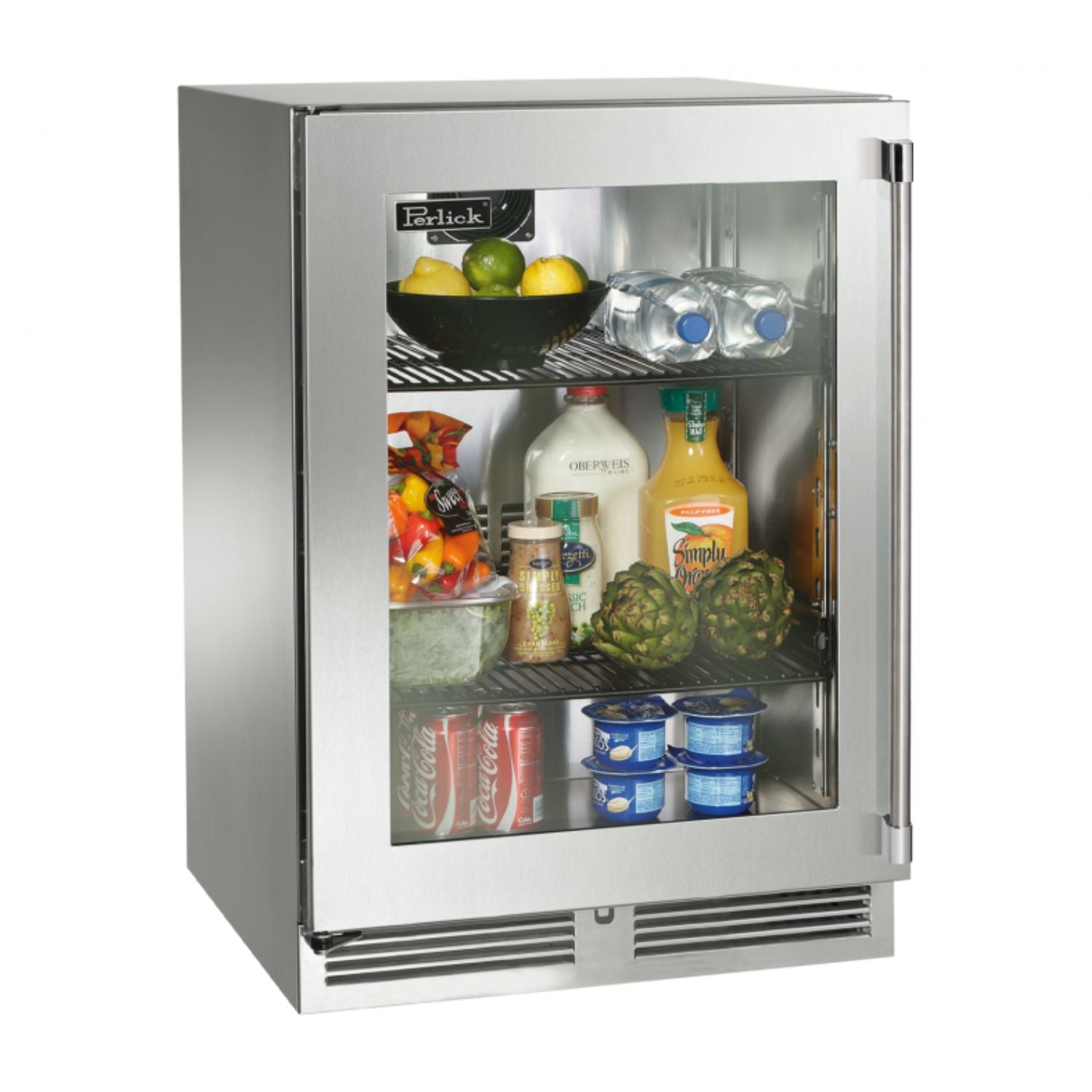 Perlick Signature HP24 24 inch Undercounter Outdoor Refrigerator with Stainless Steel Glass Door