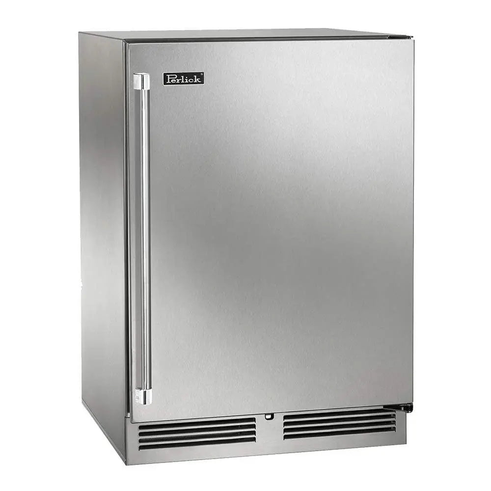Perlick Signature HP24 24" Undercounter Outdoor Single Zone Wine Reserve with  Stainless Steel Solid Door Right Hinge / Without Lock 12040958