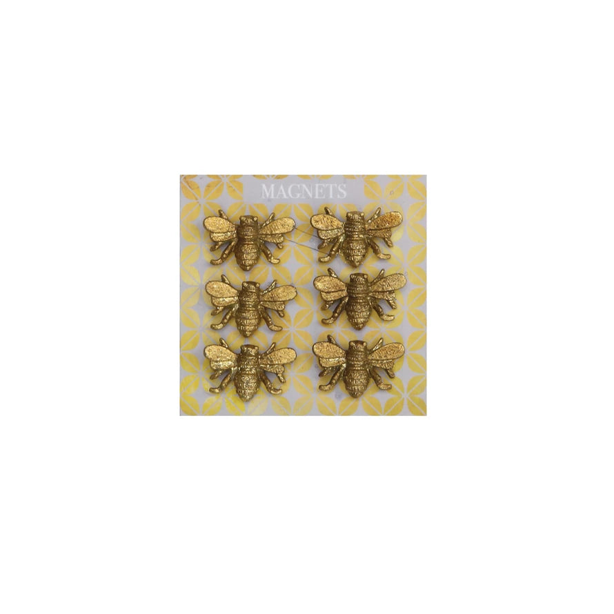 Pewter Bee Magnets on Card - Set of 6 12039179