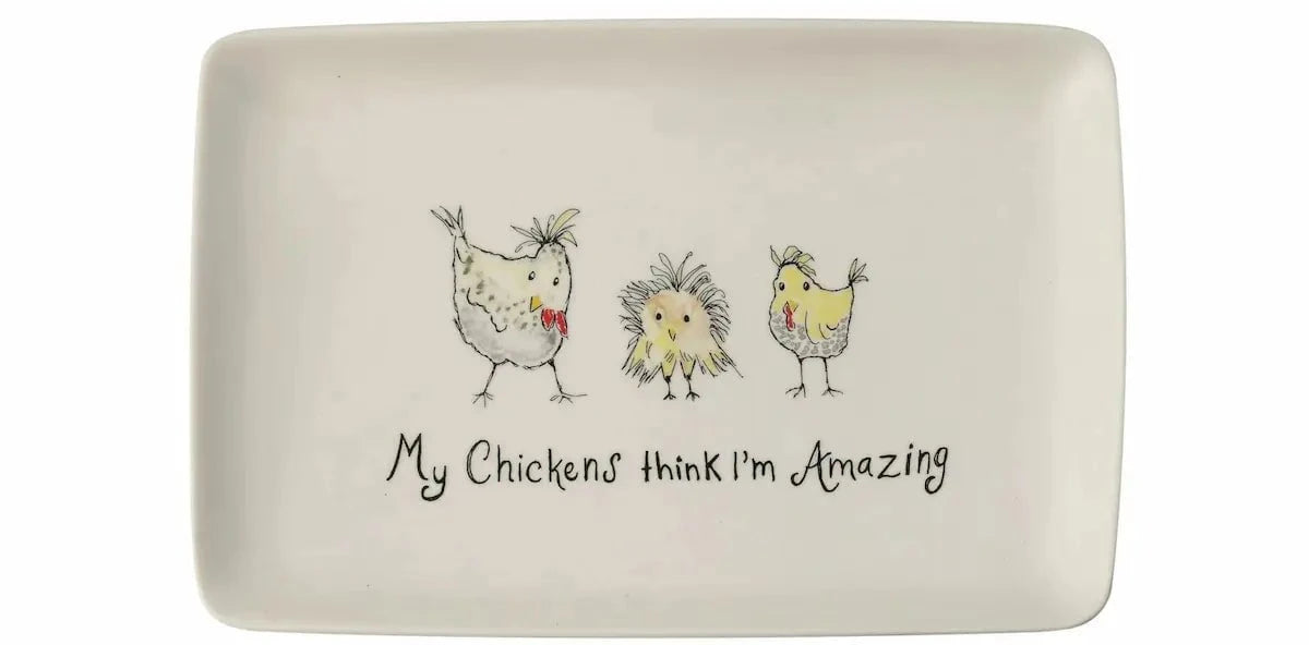 Platter with Chickens and Saying, 2 Styles Serving Platters