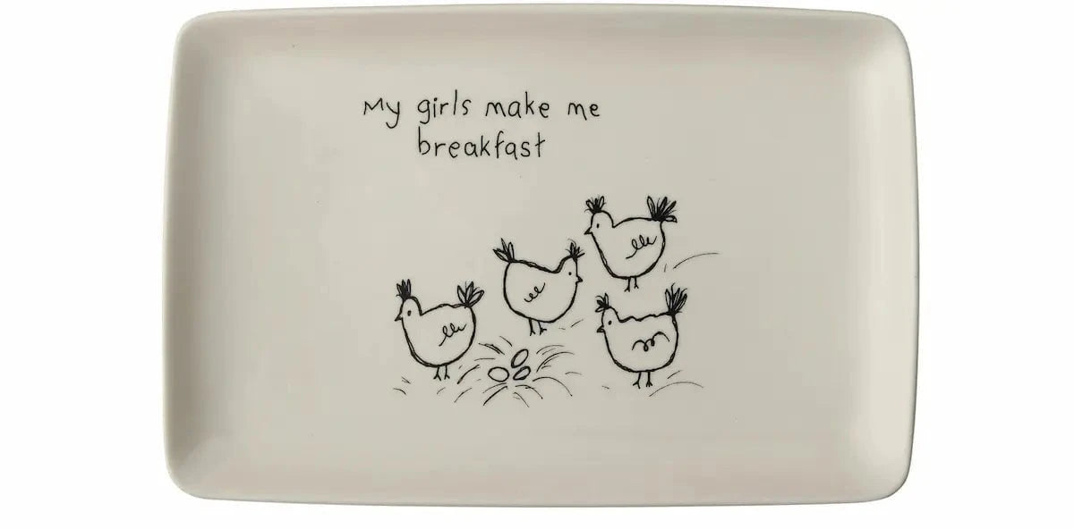 Platter with Chickens and Saying, 2 Styles Serving Platters