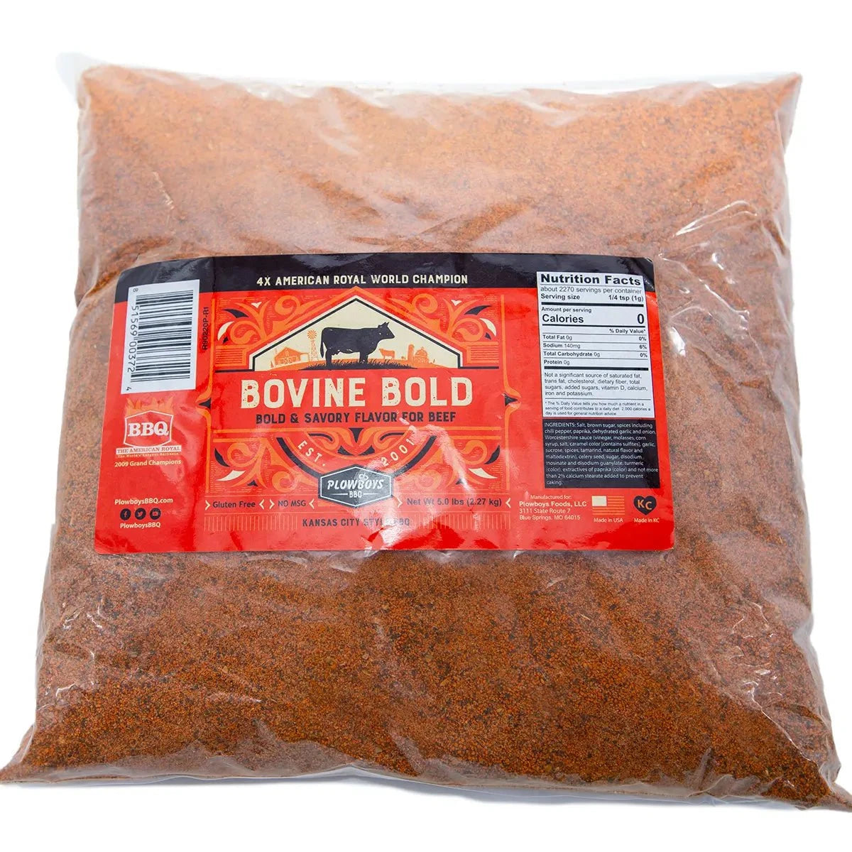 Plowboys BBQ Bovine Bold Beef Rub Seasonings & Spices 5 lbs. 12021255