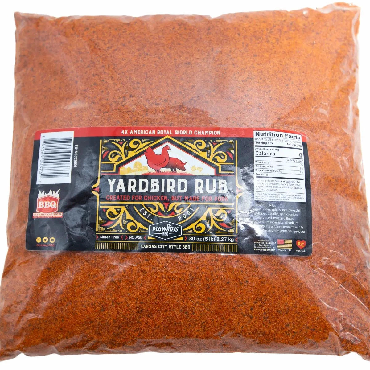 Plowboys BBQ Yardbird Poultry Rub Seasonings & Spices 5 lbs. 12021635