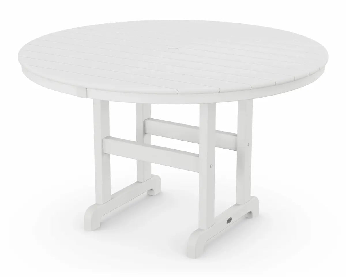 POLYWOOD 48" Round Farmhouse Dining Table Outdoor Tables