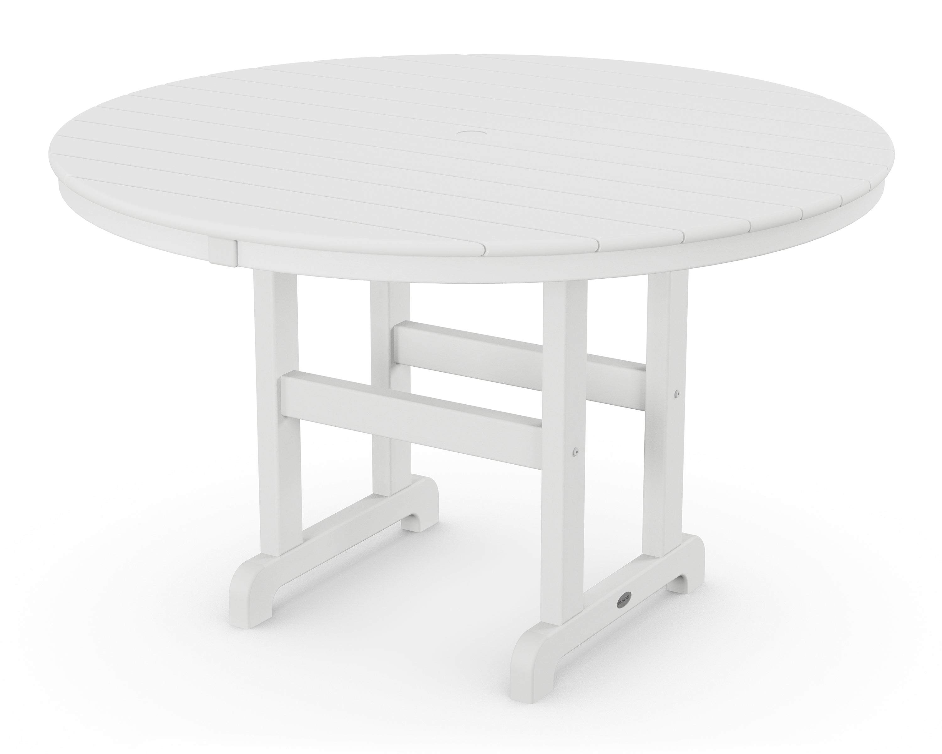 POLYWOOD 48 inch Round Farmhouse Dining Table Outdoor Tables White 12039480
