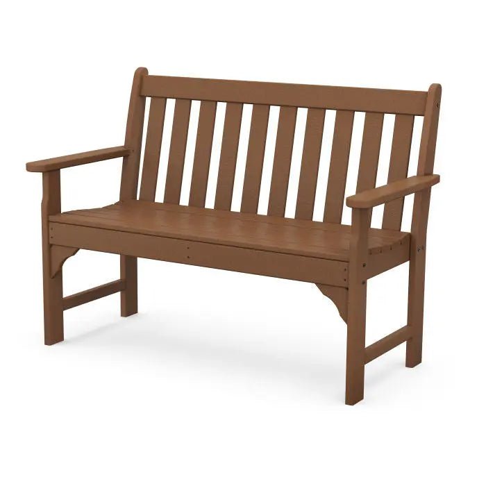 POLYWOOD 48" Vineyard Bench Outdoor Seating Teak 12041130