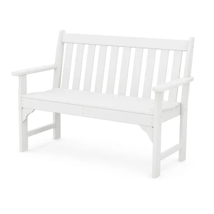 POLYWOOD 48" Vineyard Bench Outdoor Seating White 12041645