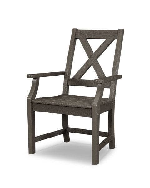 POLYWOOD Braxton Dining Arm Chair in Vintage Coffee 12033439