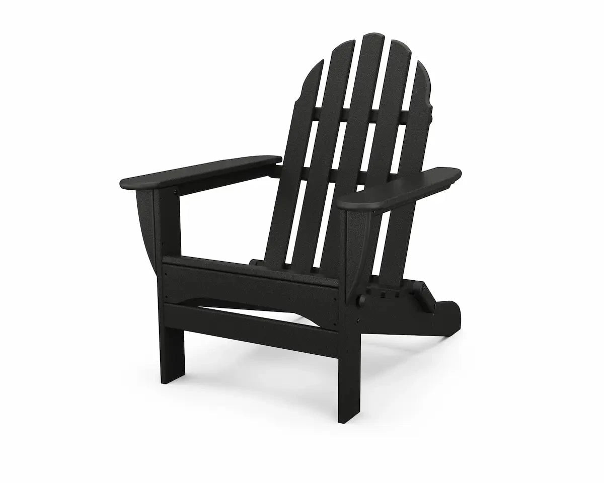 POLYWOOD Classic Folding Adirondack Chair Outdoor Chairs Black 12031454