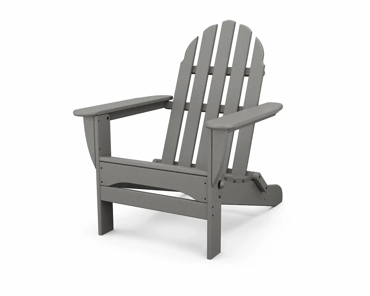 POLYWOOD Classic Folding Adirondack Chair Outdoor Chairs Slate Grey 12031457