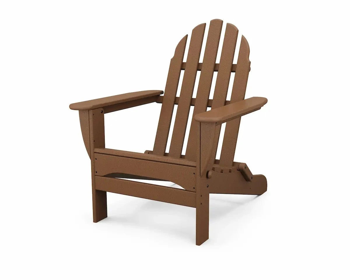 POLYWOOD Classic Folding Adirondack Chair Outdoor Chairs Teak 12031469