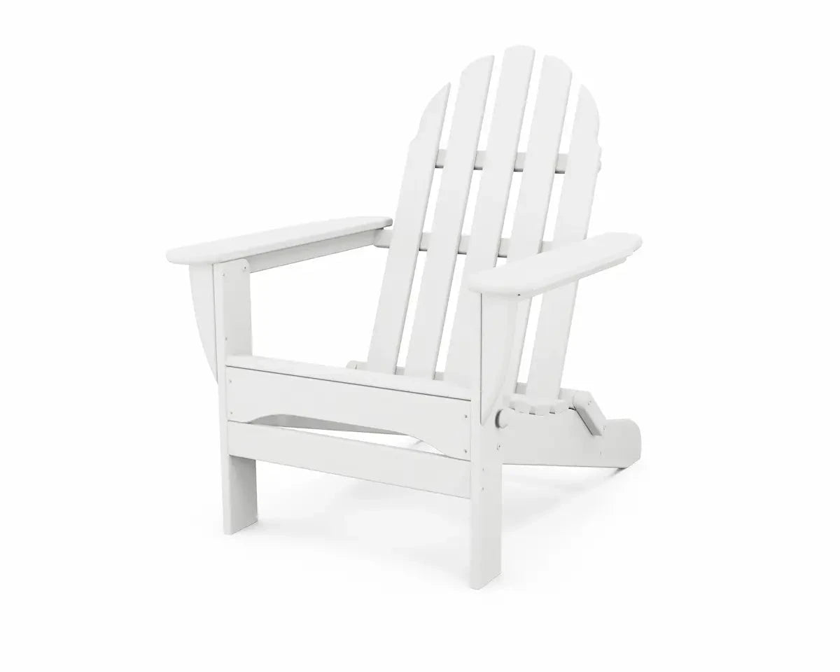 POLYWOOD Classic Folding Adirondack Chair Outdoor Chairs White 12031472